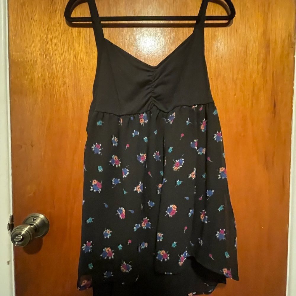 Black Floral Cami Tank 